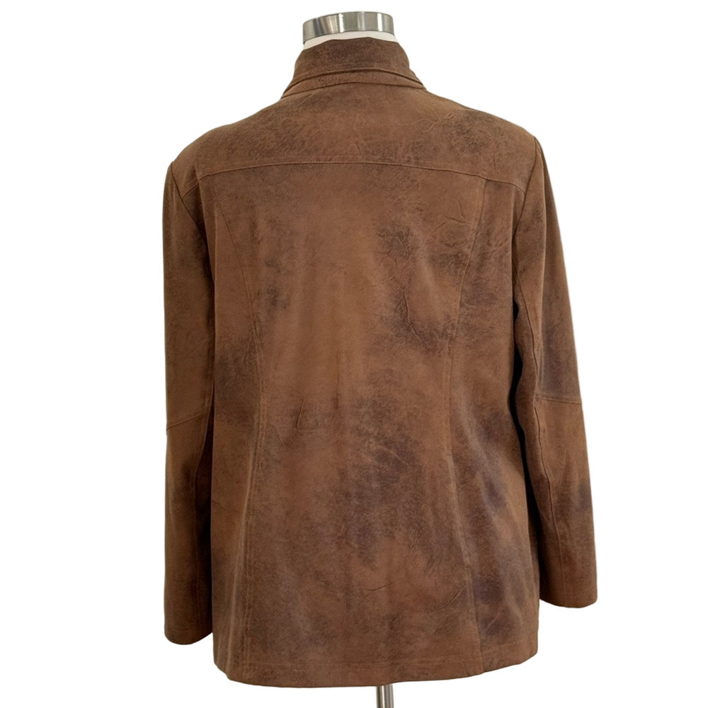 Chico's Brown “Leather” Women's Jacket Size 20 (Chico’s size 4) - Picture 6 of 15